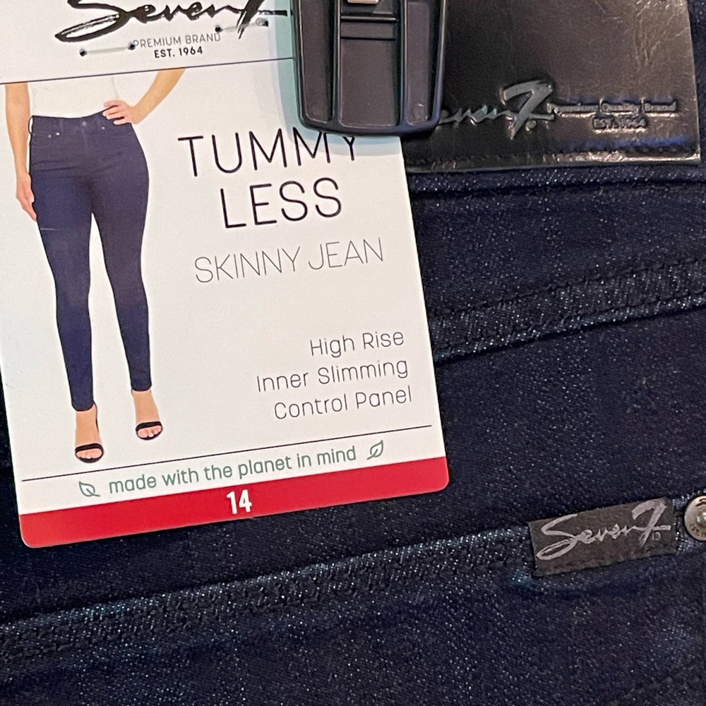 Seven7 Women's Dark Blue Denim Tummy Less Skinny Jeans